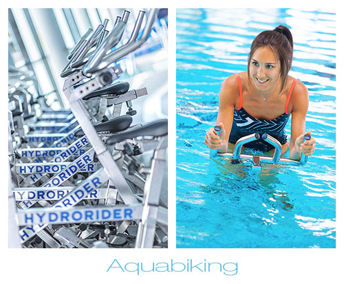 Illustration activit sportive en piscine : aquabike aquabiking hydrorider - Frdric LECHAT, photographe reportage publicitaire Bretagne.