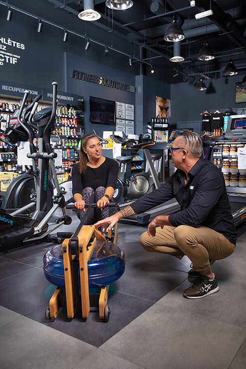 Publicit Fitness Boutique rameur rsistance eau - Frdric LECHAT, photographe professionnel Nantes Saint-Nazaire.